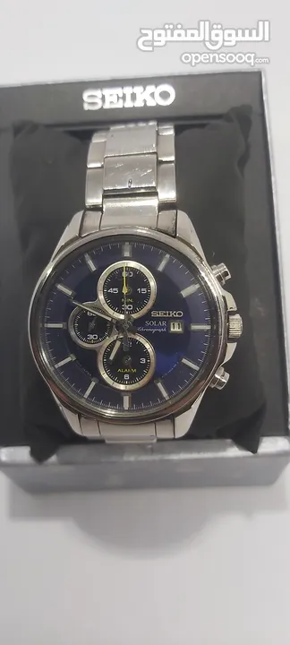 ساعه سيكو سولار كرونوغراف SEIKO SOLAR ياباني اصلي  تعمل بالضوء الطبيعي والاصطناعي
