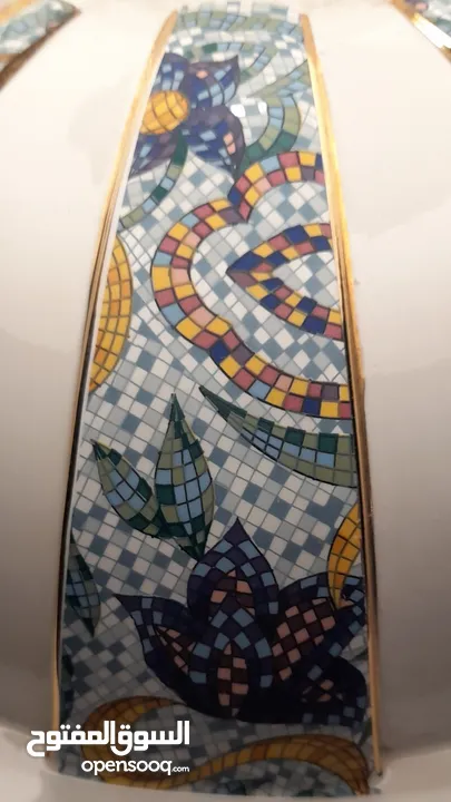 تيبل لامب ايطالي  italy  mosaico تيبل لامب  فخم جدا قديم طراز فسيفساء  من النوادر حجم كبير