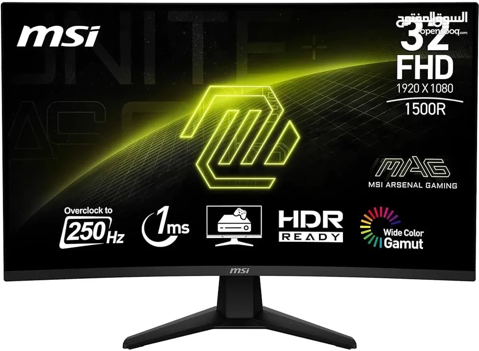 شاشة كمبيوتر جيمنج Msi 32 inch Curved 250HZ 1MS MAG