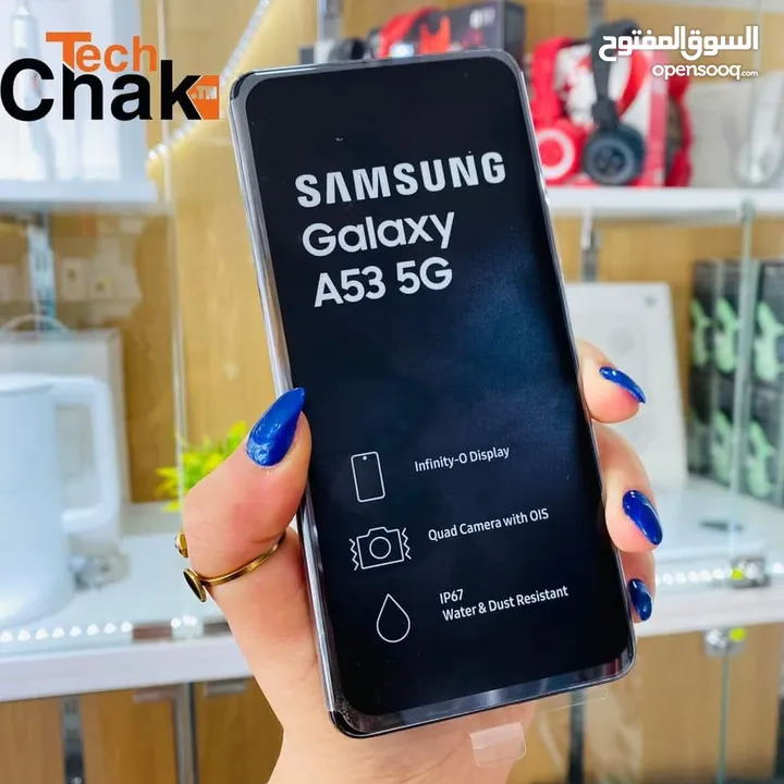 مستعمل اخو الجديد Samsung A53 5G رام 12 و 16 جيجا 128 و 256 بدون كرتونه هدية كفر ولزقة وشاحن الاصلي