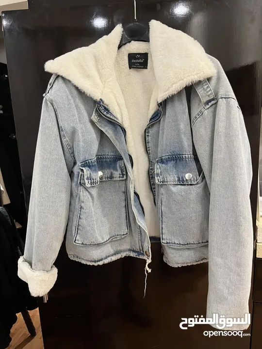 Denim fur jacket