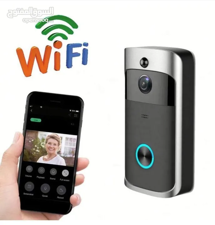 جرس الفيديو الاصلي V5 Doorbell  بتقنية WIFI  للرد عن بعد