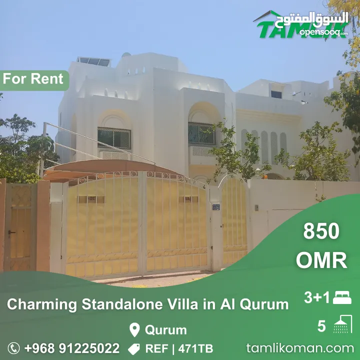 Charming Standalone Villa for Rent in Al Qurum  REF 471TB