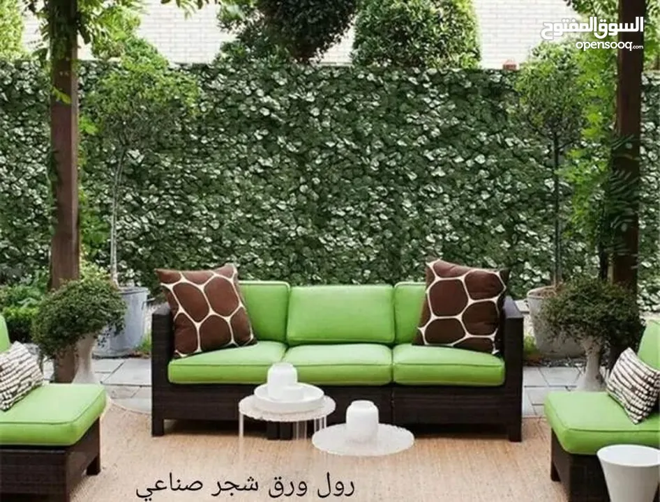 رول ورق شجر اخضر كثيف3 متر ب متر  للمداخل والبرندات واالحيطان