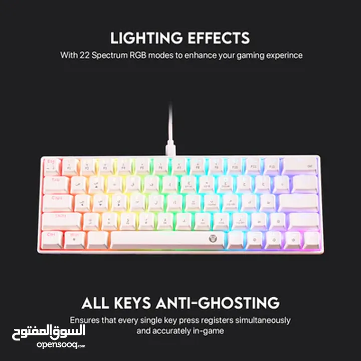 كيبورد ميكانيكي فانتيك Fantech Atom63 MK859 Mechanical Gaming Keyboard Arabic/English