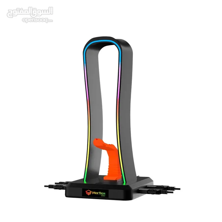 Meetion U002 RGB Stand For Gaming Headset حامل قاعدة سماعات مضاءة مع مداخل