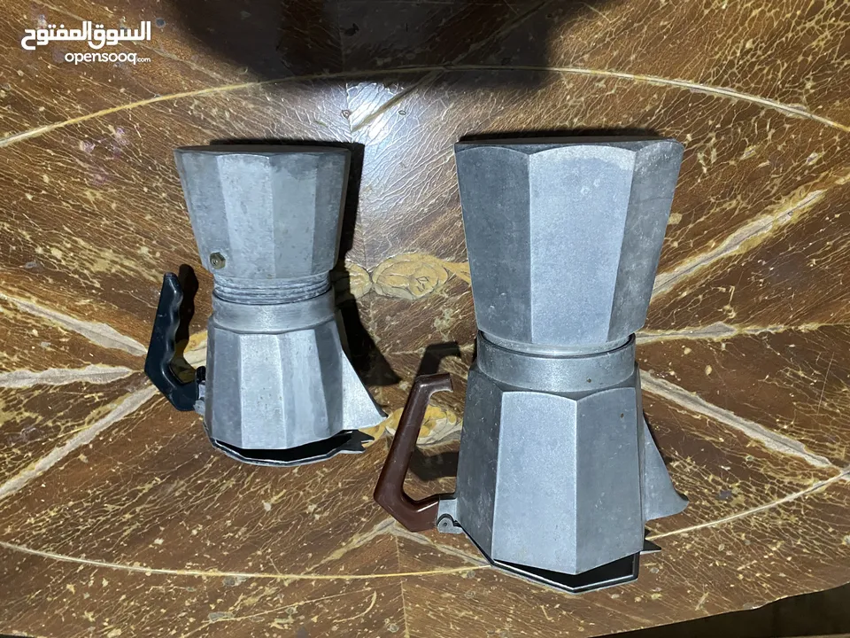 طقم اباريق علبخار قهوة شاي  فضية انتيكة قديم للتستعمال او الصمد  جاط للفواكه زجاج معتق ثقيل