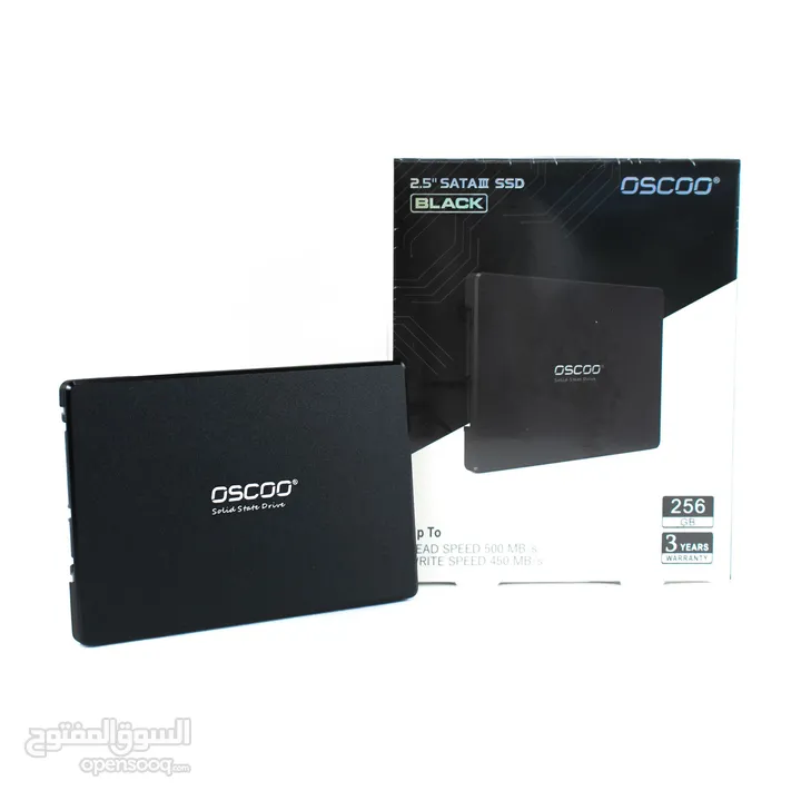 هارد دسك داخلي سريع 256GB OSCOO BLACK EDITION 3D NAND 20X SPEED DESKTOP - LAPTOP GAMING SSD 2.5 INCH