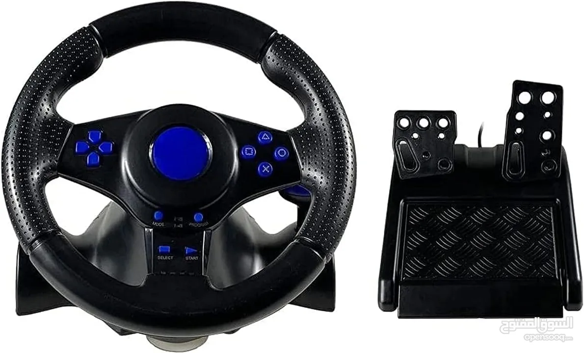 ستيرنغ ويل مقود سواقة مع بريكات لأجهزة الـ PC و البلايستيشن GT-V7 7 in 1 Steering