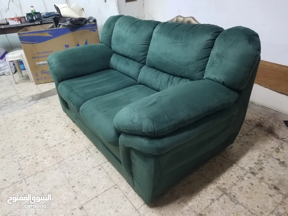 طقم كنب الدب كامل 7 مقاعد وكاله وسجلون خشب اصلي وكاله