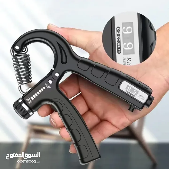 مقوي قبضة اليد اداة مقاومه تمرين قبضه اليد قابله للتعديل من 5 الى 60 كيلو و شاشة عد تقوية عصب اليد