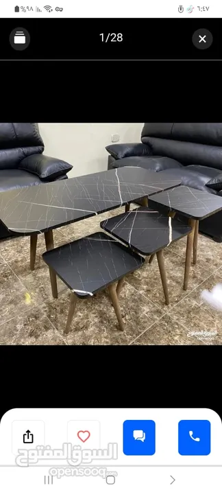 طاولات وسط وسيرفس متوفره  بعدة أشكال متنوعه منها مدور ومستطيل ومربع واحجام مختلفه وعده قياسات