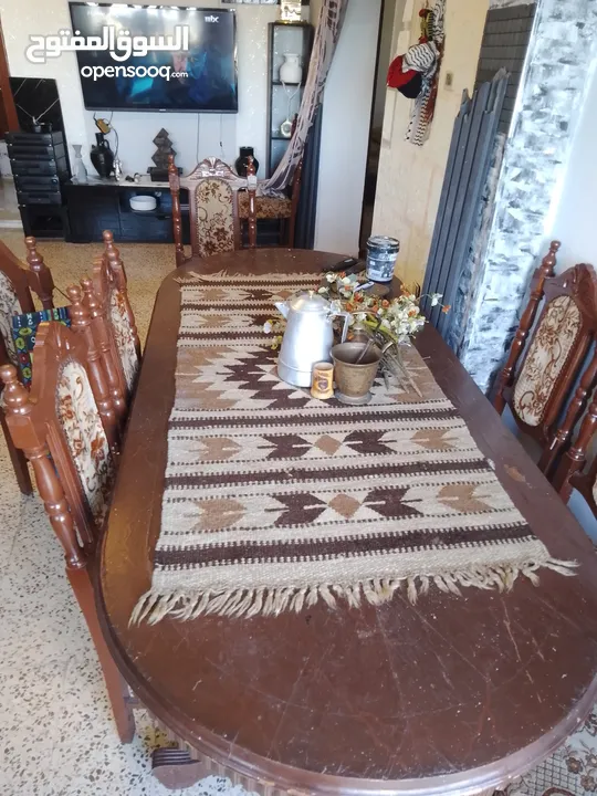 طاولة سفره  6 كراسي خشب زان