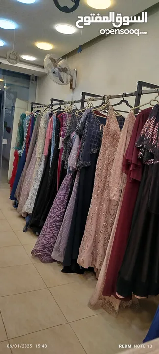 محل للبيع فساتين سهرة وبدلات زفاف  سحاب دوار الشهيد مجمع الاندلس طابق تاني