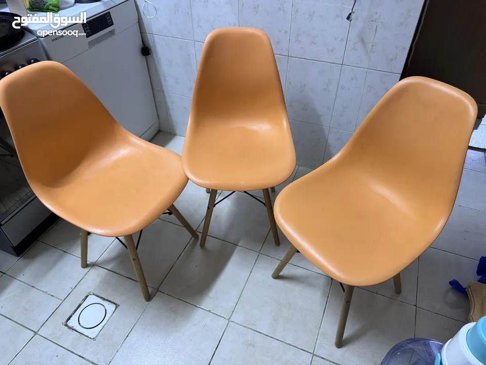 Three light comfortable chairs