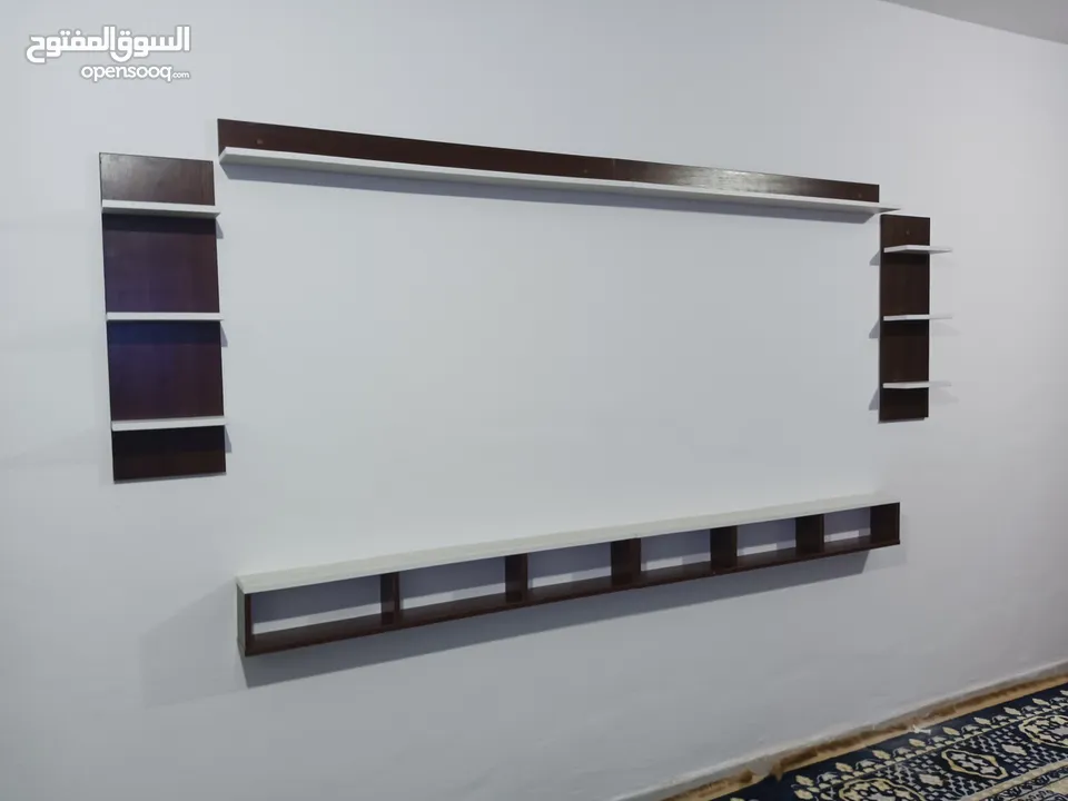 رف ديكور شاشة تلفاز خشب لامنيت مميز