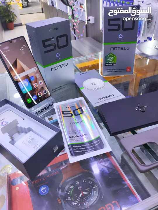 مستعمل يومين NOTE 50 جيجا 256 رام 16 معها كامل اغراضها الاصلية تيتانيوم لون متوفر توصيل