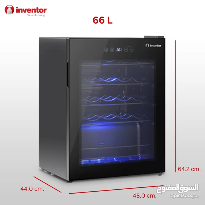 ثلاجات الميني بار الاوروبية من انفينتور انفيرتير جودة عالية ومظهر أنيق جدا Inventor wine cooler 66L