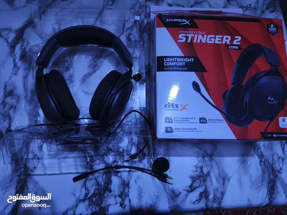 ماوس -glorious model d استعمال اقل ساعتين مع سماعة cloud stinger 2 core نظافة اكثر من 95%