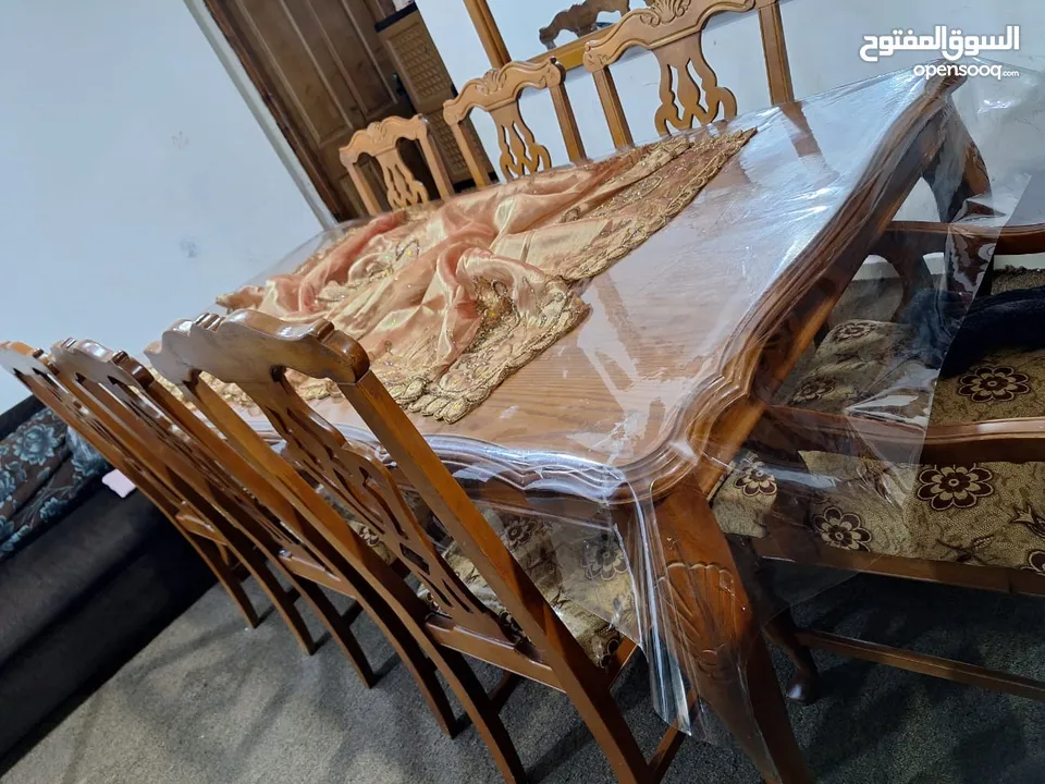 طقم سفره +8كراسي دنسوار فضيه
