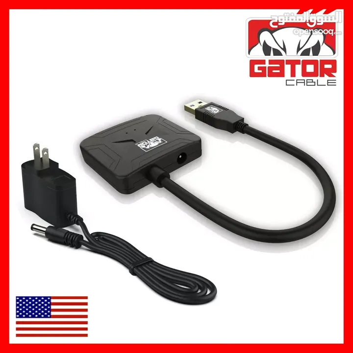 USB 3.0 to SATA III Hard Drive Adapter for 2.5" 3.5" HDD SSD with 12V 2A Power