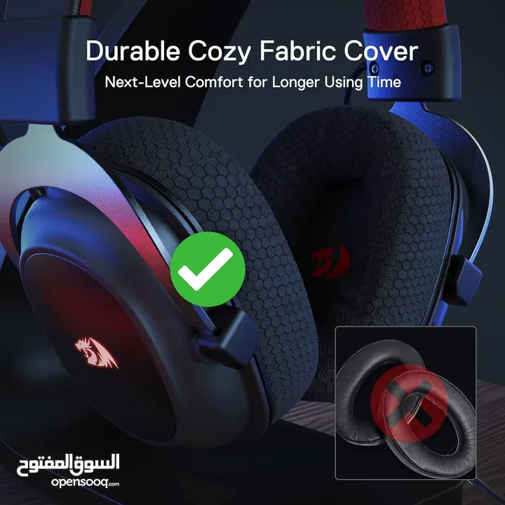 Redragon H510 PRO Zeus-X RGB Wireless Gaming Headset - 7.1 Surround Sound سماعات ريدراجون وايرليس