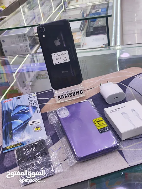 حبه انضيفه IPHONE XR مغير فقط شاشة اصلية شغال فيس ايدي جيجا 64 بطارية 78 متوفر توصيل + بكج هدية