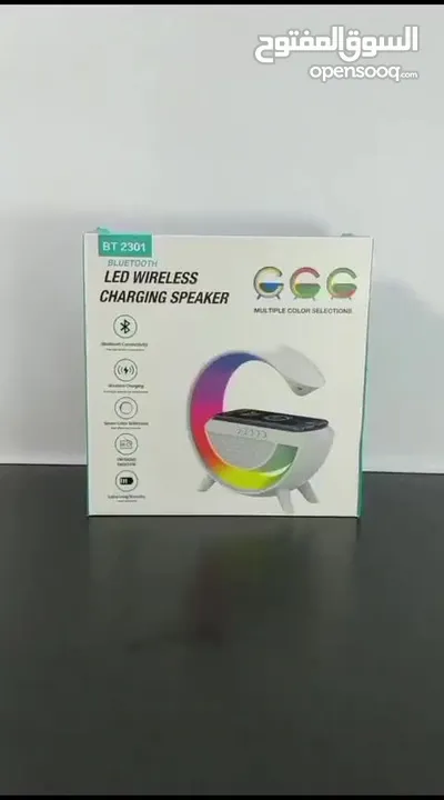 Led wireless charging speaker مكبر الصوتLED شحن لاسلكية بالحجم الكبير الاكبر في الأسواق .