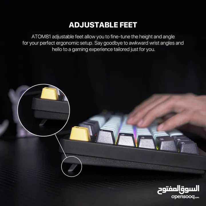 FANTECH ATOM81 MK875V2 MECHANICAL GAMING KEYBOARD – MIZU SERIES SKY BLUE كيبورد فانتيك ميزو 81