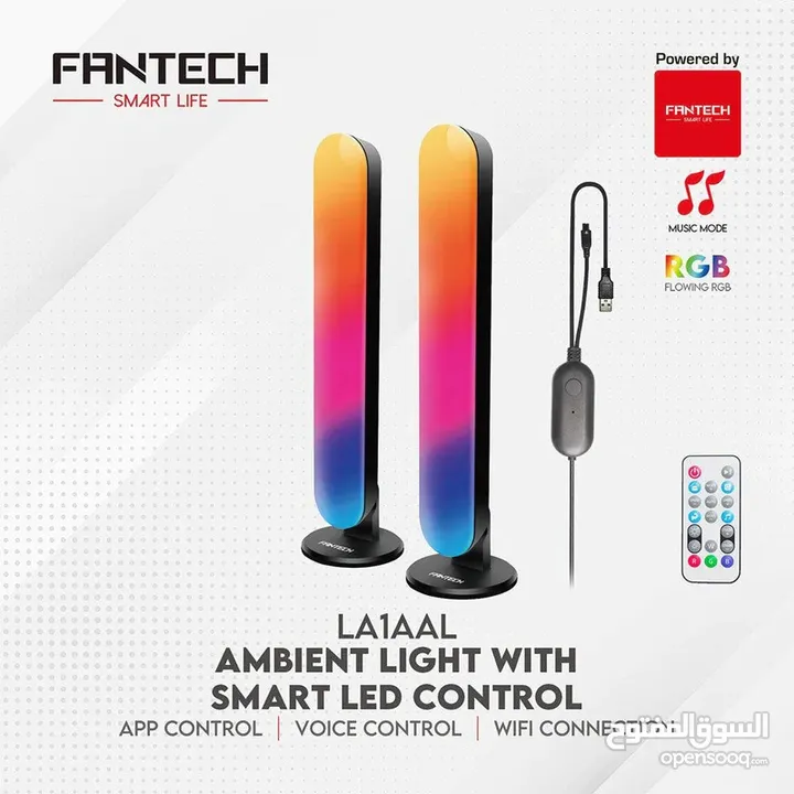 اضاءة فانتيك تابعة للموسيقى سمارت تعمل على البرنامج او مع اليكسا Fantech LA1AAL Ambient Light