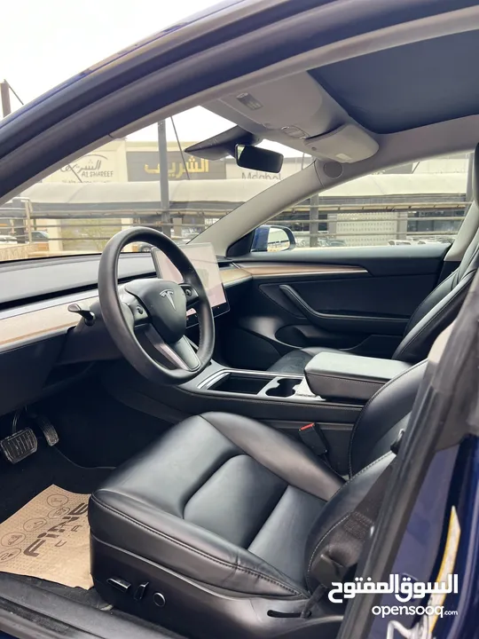 Tesla model 3 2023 فل كامل  تيسلا موديل 3 فحص كامل بسعر مغرري  لون كحلي جنط كبير اصليي  ايرباق اصلي