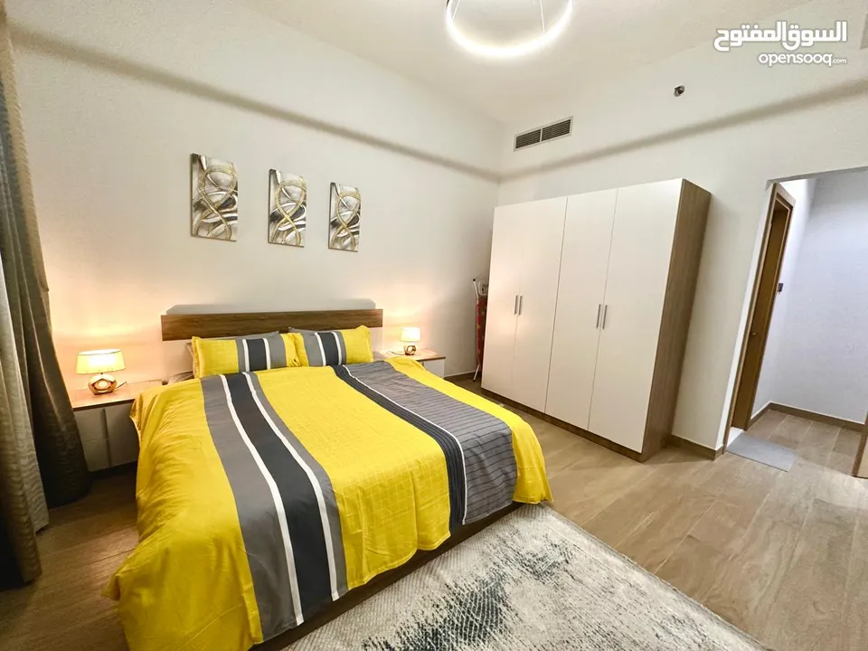 أول ساكن شقة غرفة وصالة مع بلكونة مع غرفة غسيل مفروش فرش نظيف جدا تشطيب سوبر ديلوكس