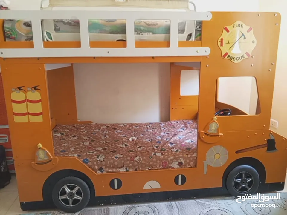 غرفة نوم اطفال خشب قوي جدا يدوم العمر مع فرشات طبية بسعر مغري