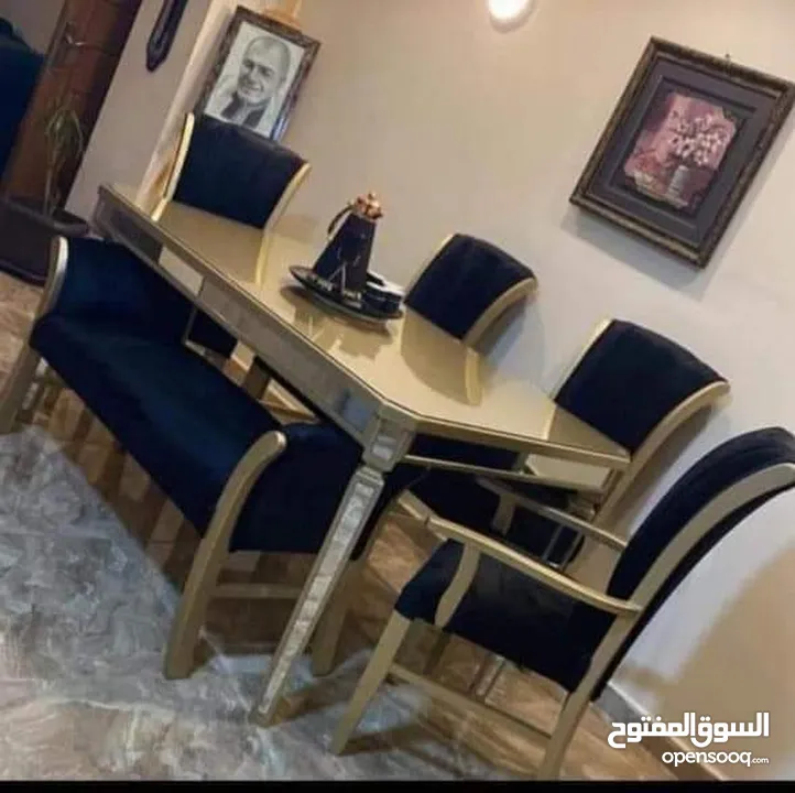 سفرة 6 كراسي بسعر الجملة خشب لاتيه وزان متوفر بجميع الالوان والموديلات حسب الطلب للاستفسار