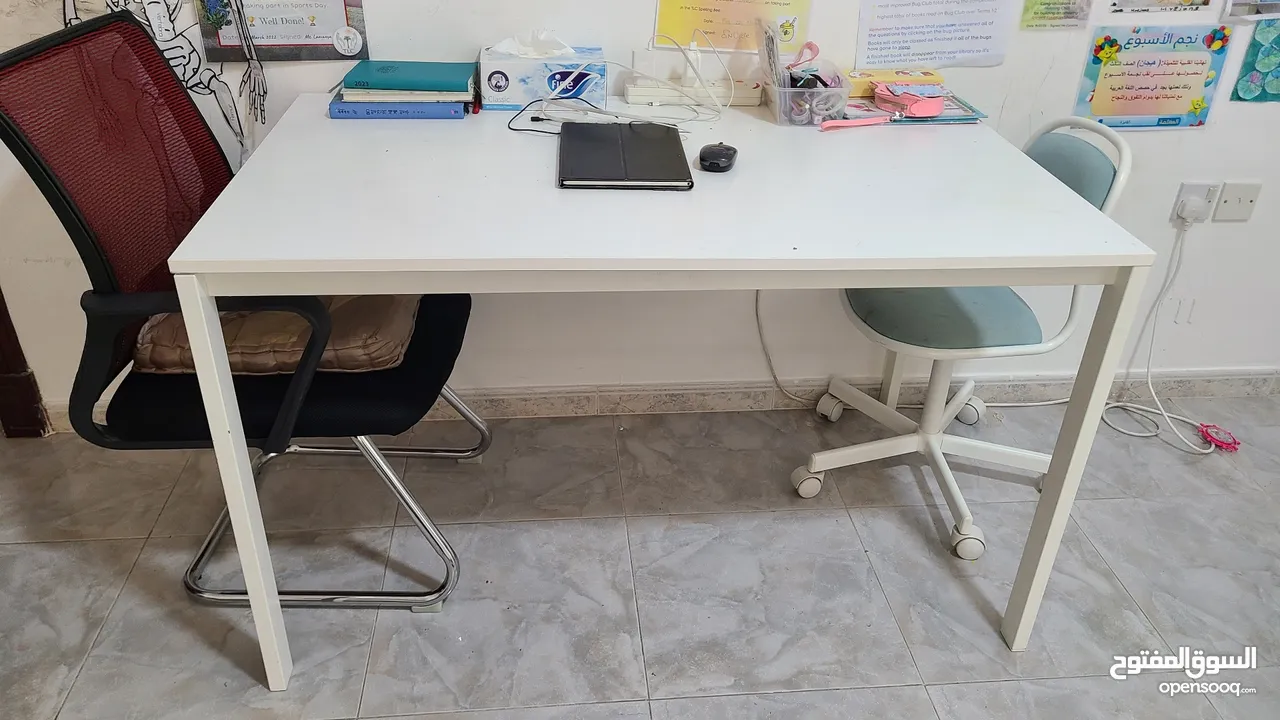 IKEA desk and chair, 28 omr