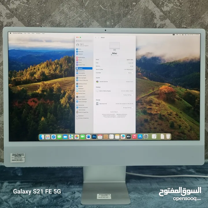 iMac(24",M1,2021)Ram-16GB,SSD 500GB