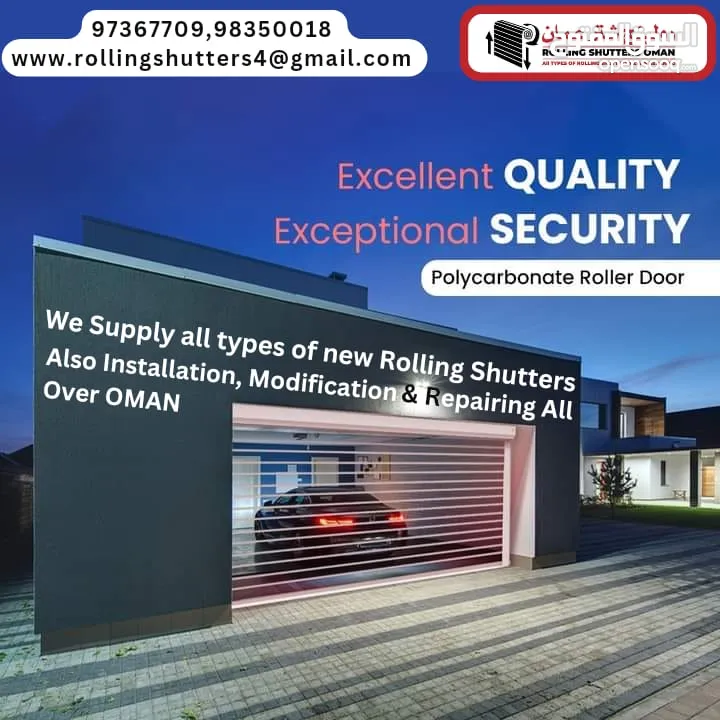 Rolling Shutters New Repair Garage Door Automatic Manual Fast Action Rapid Door installation Repair