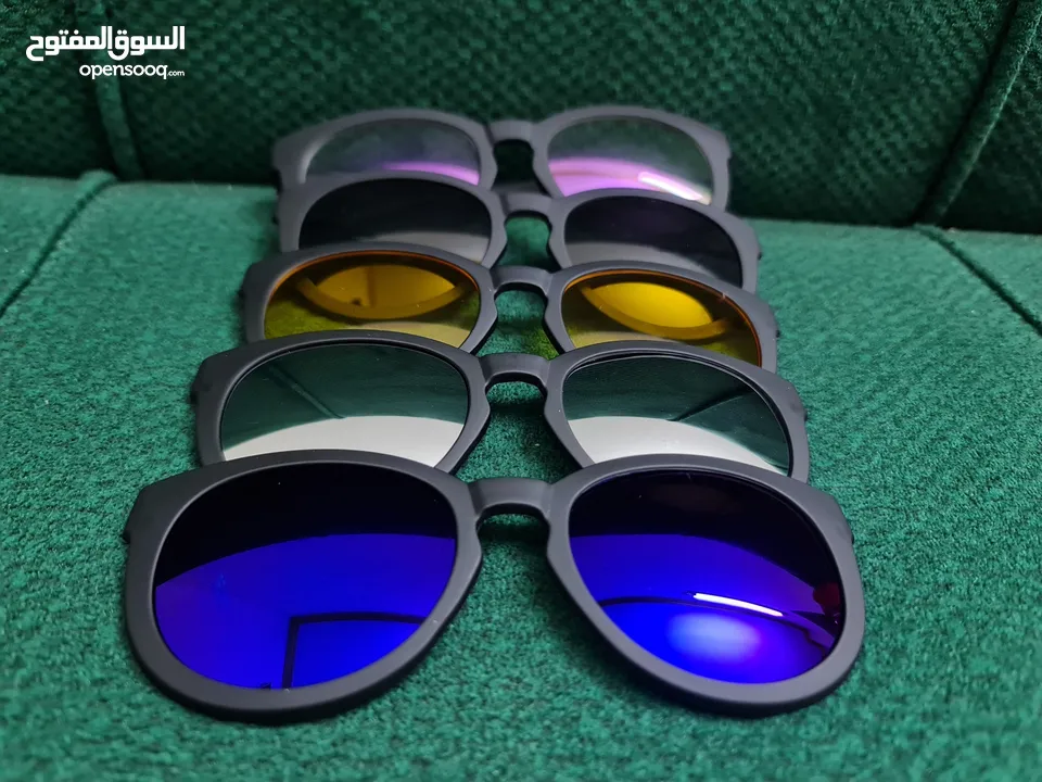 نظارة شمسية 5×1 وممكن تنعمل طبية نظام كليبات اكثر من عدسة