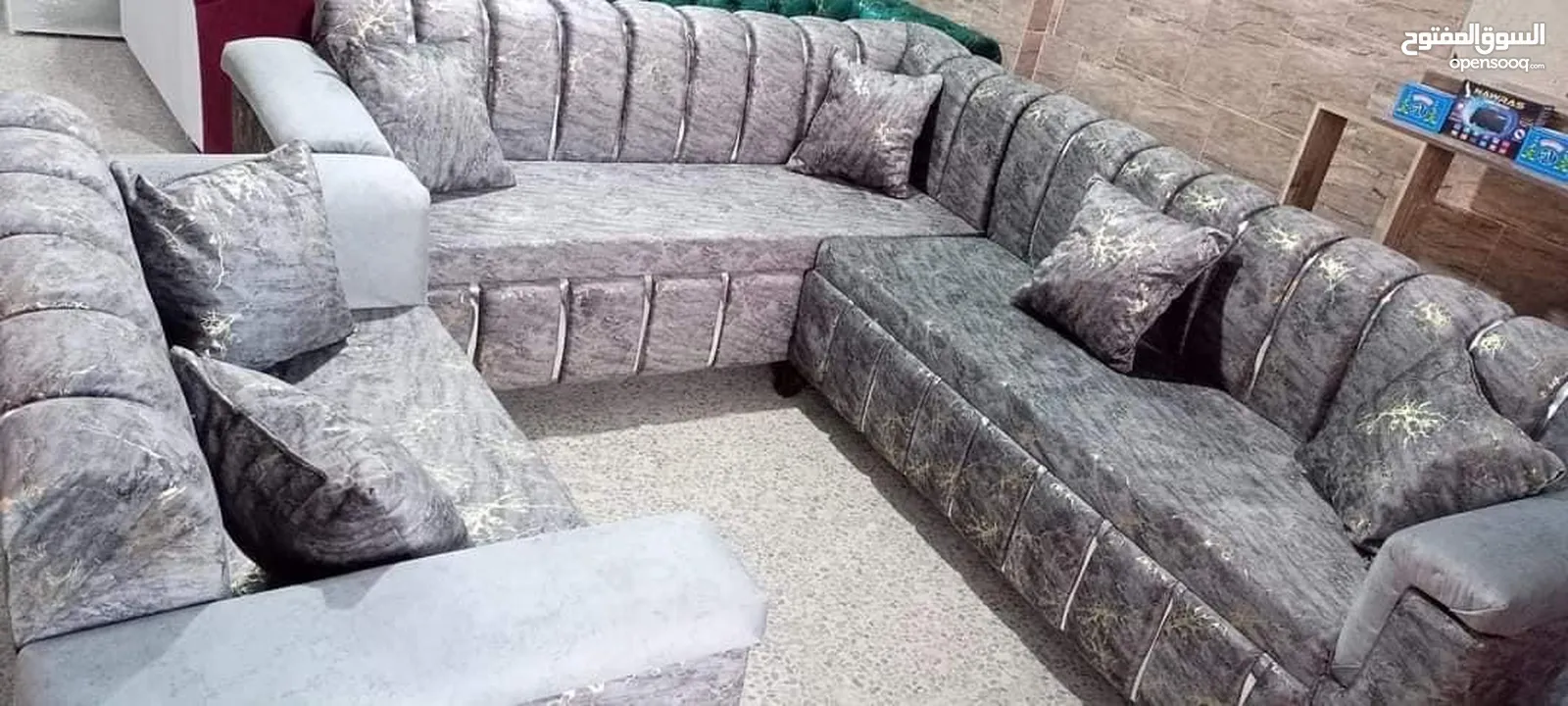كورنرات 9مقاعد حرف L معاه كمان مجوزه بسعر الجملة من مفروشات ماسة لاتردد بل اتصال والحجز