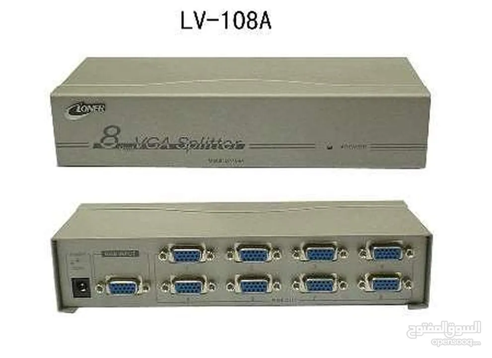 موزع شاشات VGA Splitter 8-port ذو جودة عالية 8 مخارج
