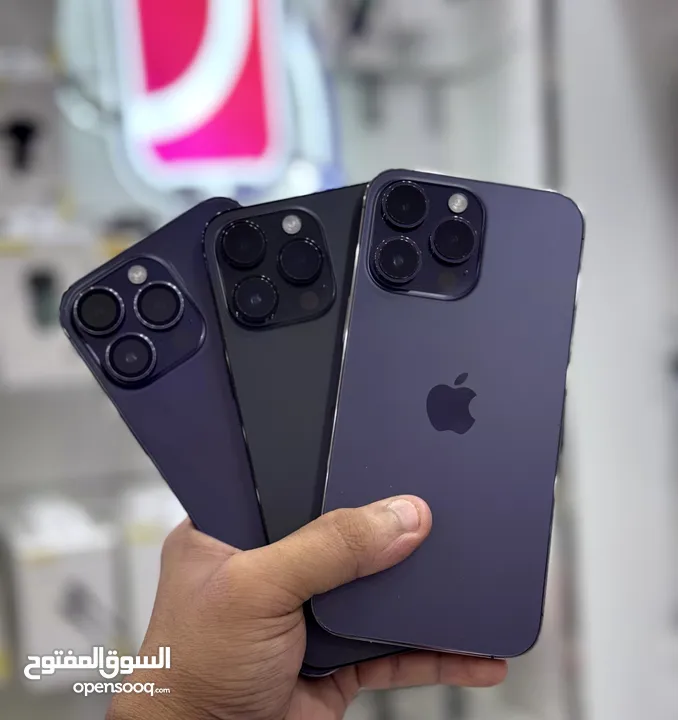 عرض لمدة أسبوع : iPhone 14pro max 256gb هواتف نظيفة جدا بحالة الوكالة مع ضمان و ملحقات و بأقل سعر