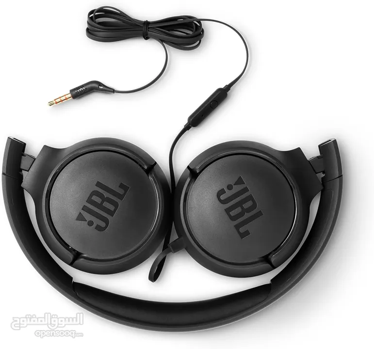 سماعات JBL اصلي كيبل مع مايكروفون Jbl Tune 500 Headband with Black Wire Headphones and Microphone