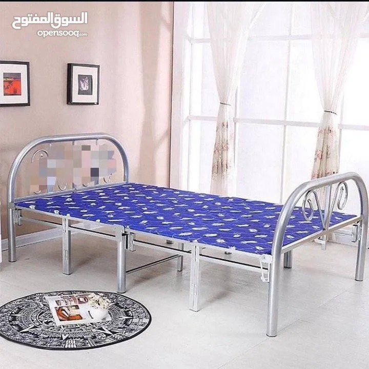 جديد وفرنا سرير حديد قابل للطي ومريح   سرير حديد ابيض قابل للطي    تصميم عملي وعصري