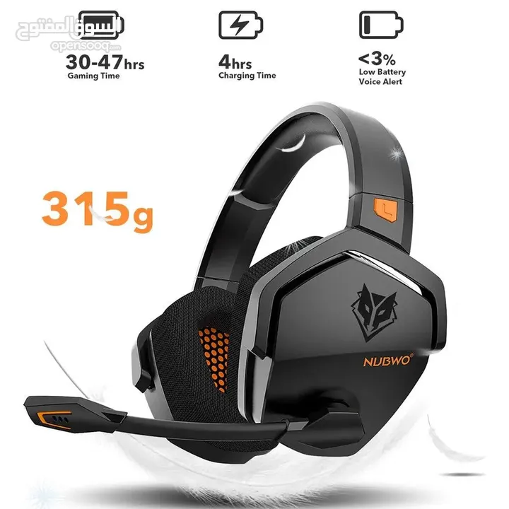 NUBWO G06 Wireless Gaming Headset سماعات وايرليس تعمل على كل الأجهزة وايرليس