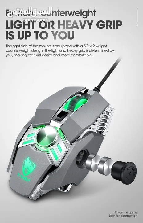 T-wolf V10 Usb Interface 7 Buttons 6400 Dpi ماوس كيمنك