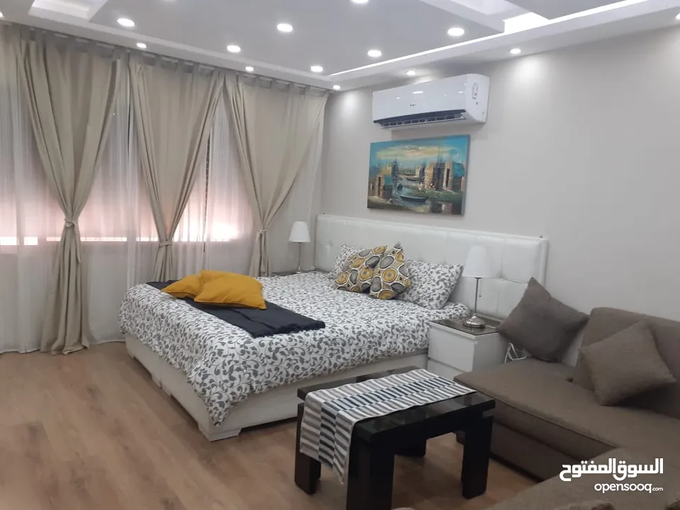A very luxurious furnished studio for rent in Abdoun, near the exact specialty, opposite the Avenue