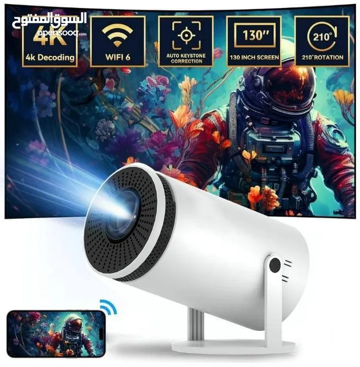 بروجكتر ULTRA HD بروجكتر يغنيك كليا علي الشاشة بدقة full HD يعمل بنظام Android TV & ios