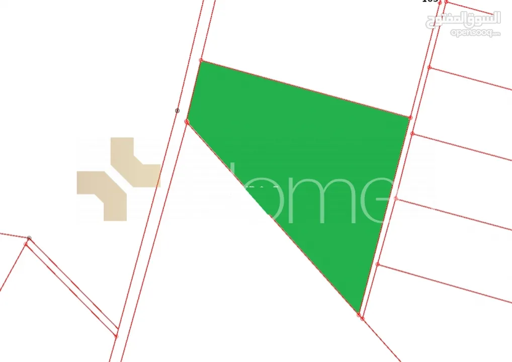 ارض استثمارية للبيع على شارعين في جنوب عمان - الحمام الغربي بمساحة 22,824م