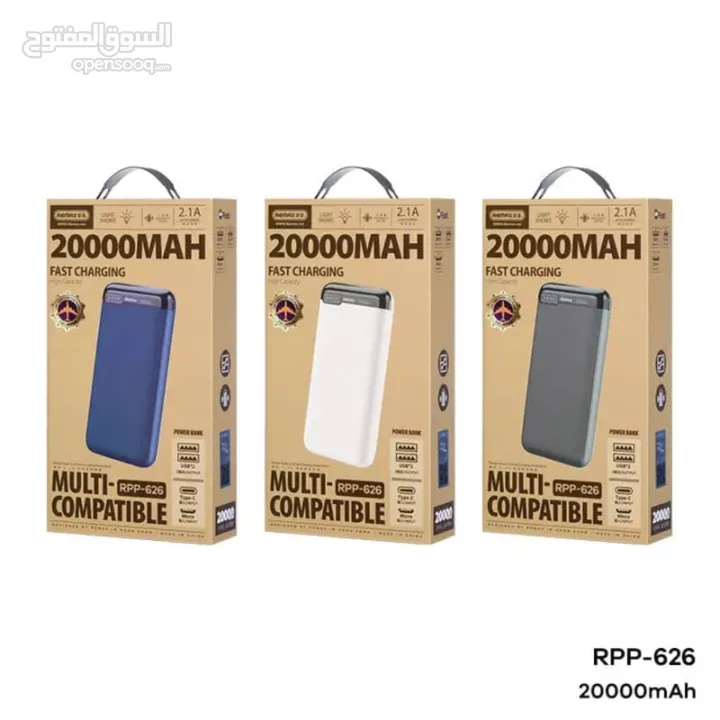 REMAX RPP-626 20000mAh RUINAY SERIES   باور بانك2.1A FAST CHARGING POWER BANK