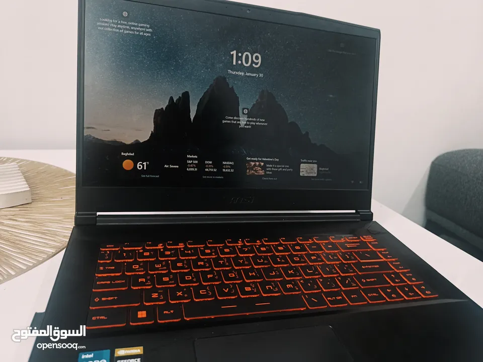 استعمال قليل وجهاز مضيف msi Gf63 thin 11c